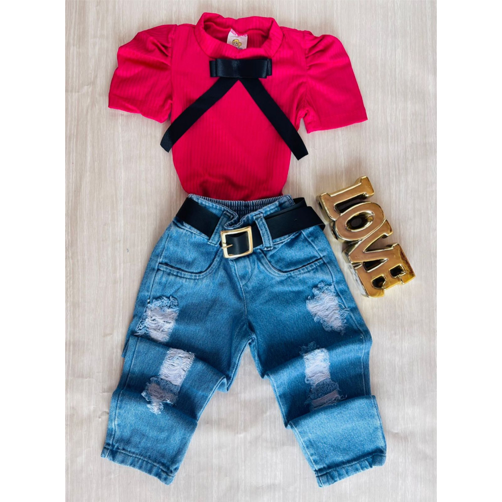 Conjunto infantil menina blogueirinha 3 peças