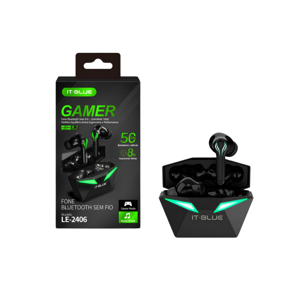 Fone De Ouvido Bluetooth Estéreo Gamer Sem Fio Com Microfone Luz IT-BLUE
