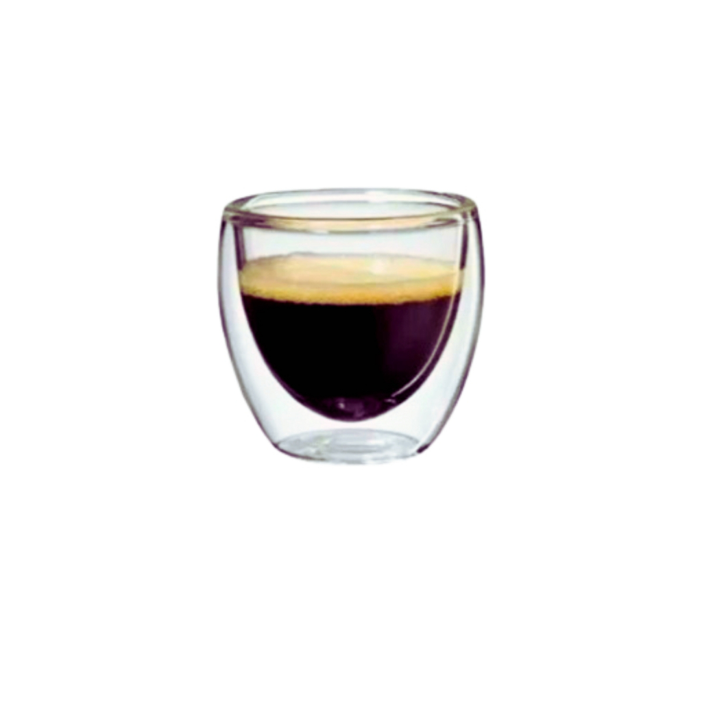 COPO DE VIDRO PAREDE DUPLA 80ML UNITÁRIO CAFÉ CHÁ Isolante Térmico Barato Lembrança Presente Enfeite