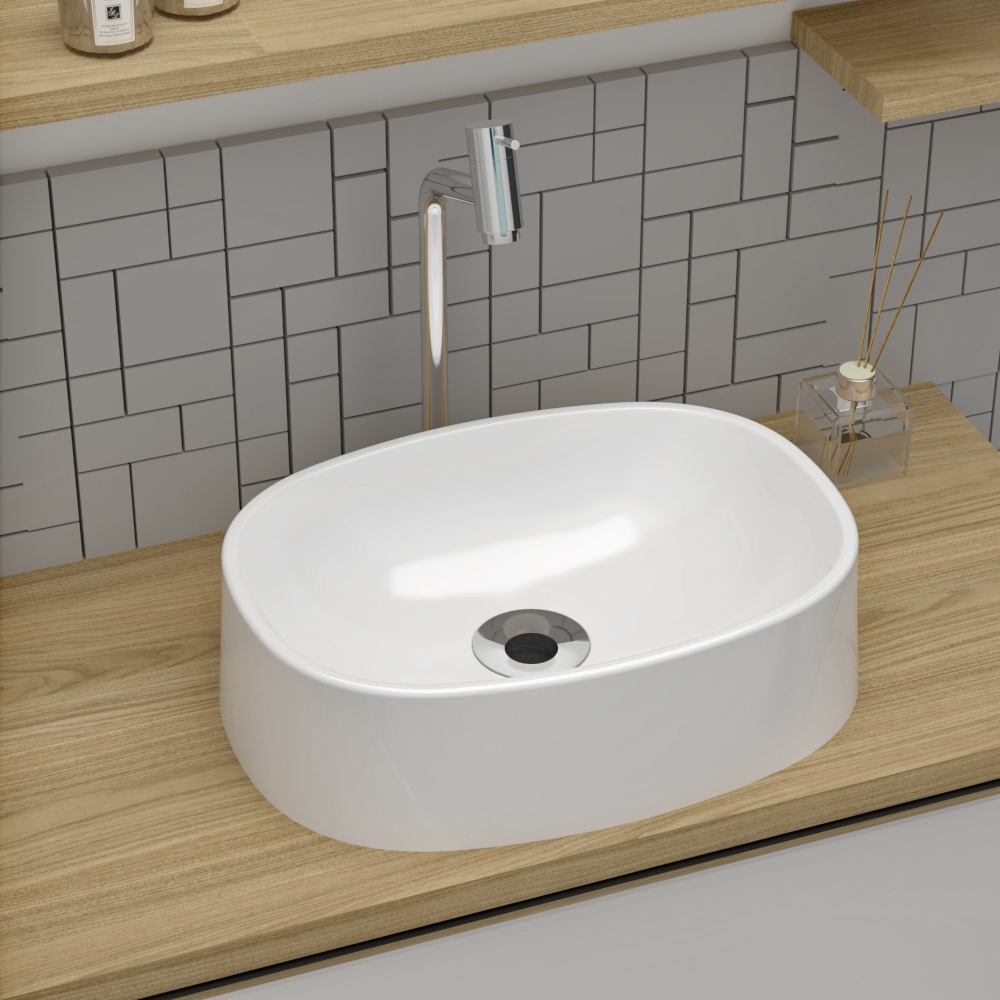 Cuba Pia De Apoio Oval Branca Lira 39x29cm Para Banheiro Cozimax em Oferta na Shopee