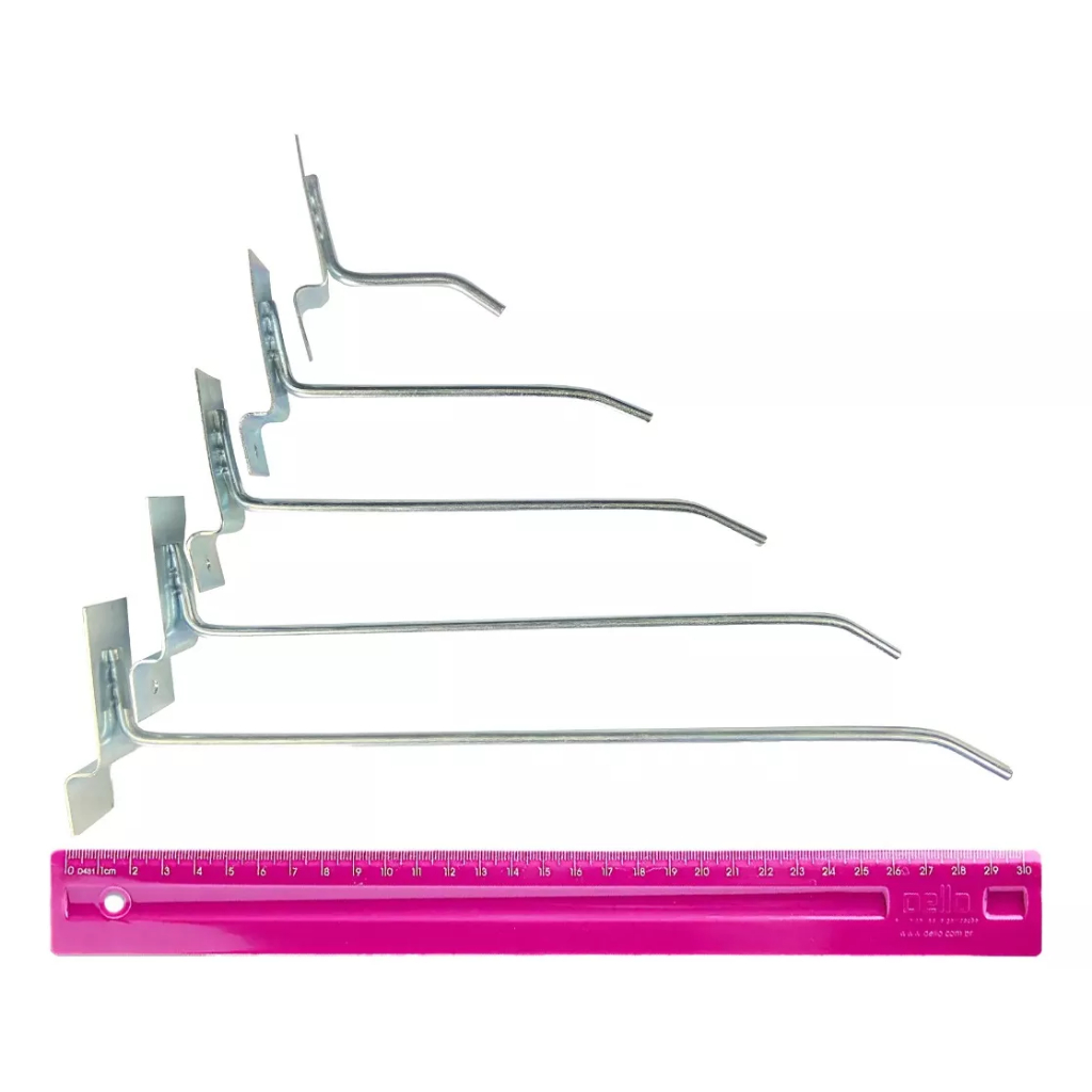 Gancheira Painel Canaletado 10cm Reforçado 150 Un. Zincado