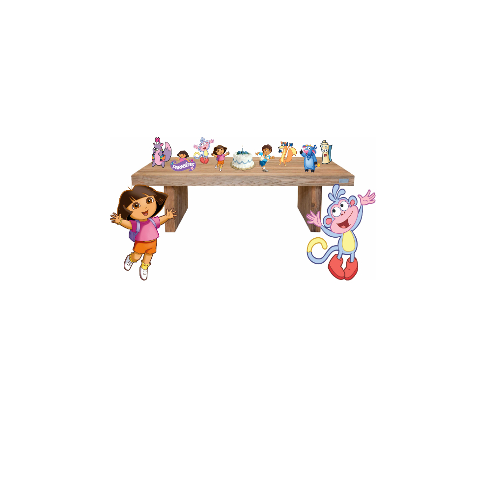 Kit Display Dora Aventureira 8 De Mesa 2 De Chão Para Festa em Oferta na Shopee