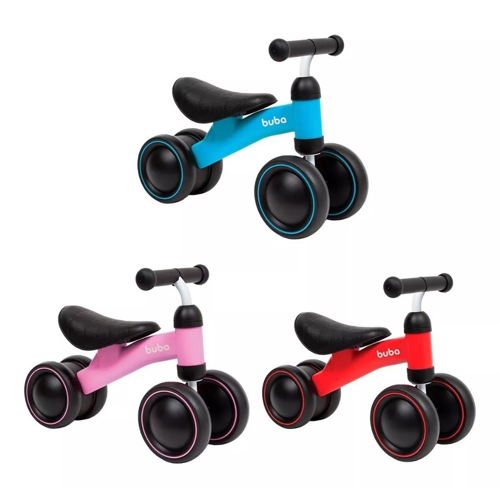 Bicicleta De Equilíbrio 4 Rodas Bebê Sem Pedal Infantil Criança Buba