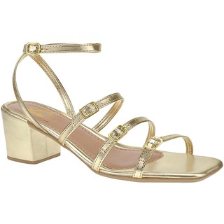 Sandália Feminina Bico Quadrado com 4 Fivelas Ajustaveis Confortável Salto Bloco 030-200 em Oferta na Shopee