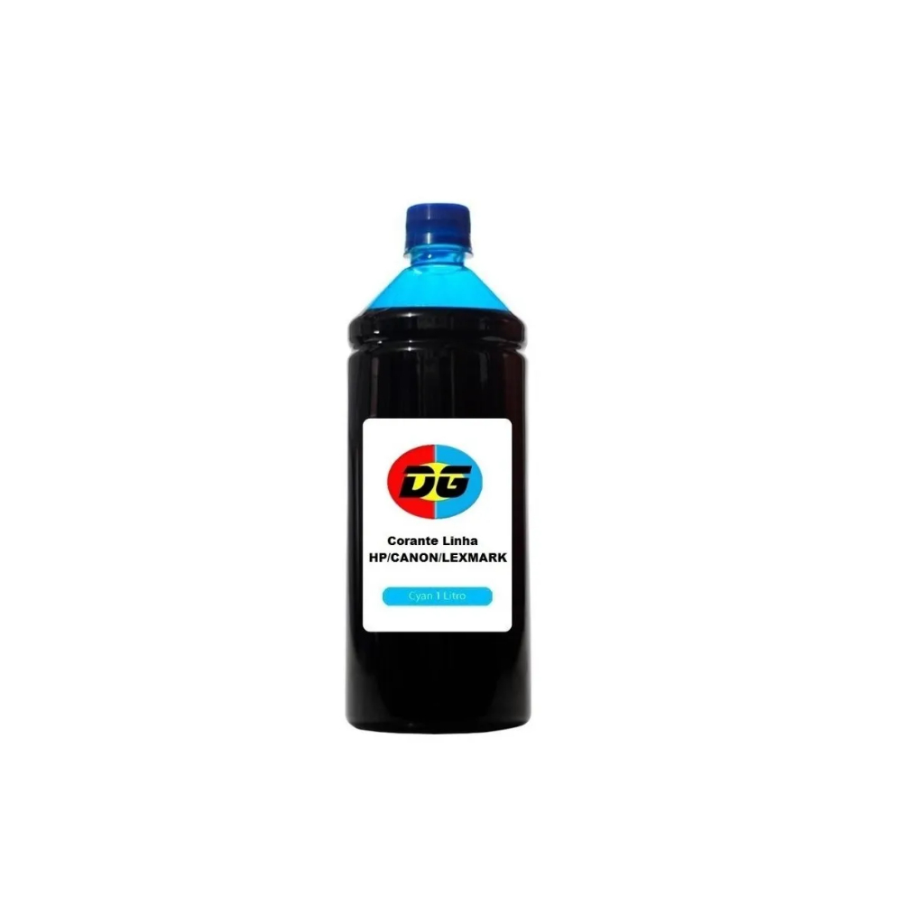 Tinta Corante para Cartucho Jato de Tinta Compatível com hp Canon e Lexmark 1 Litro Cyan/Azul