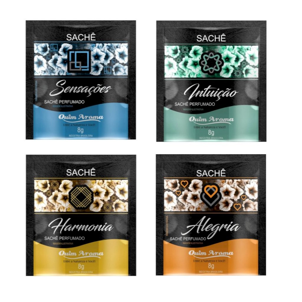 KIT 4 Unidades SACHES PERFUMADOS FRAGRÂNCIA INTUIÇÃO QUIM AROMA em Oferta na Shopee