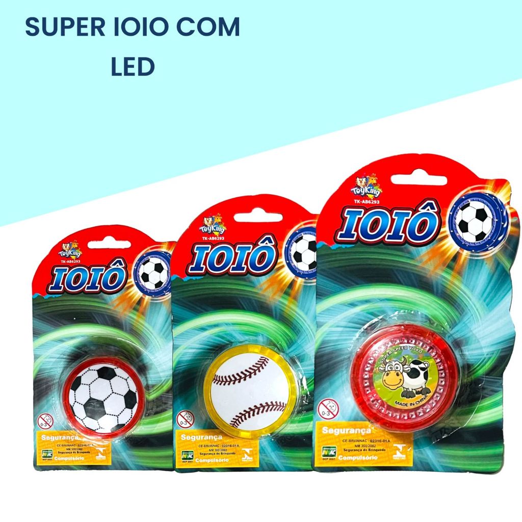 Kit 4 Ioio Yoyo Ioiô Com Led Infantil Para Crianças Presentes De Aniversário E Lembrancinhas