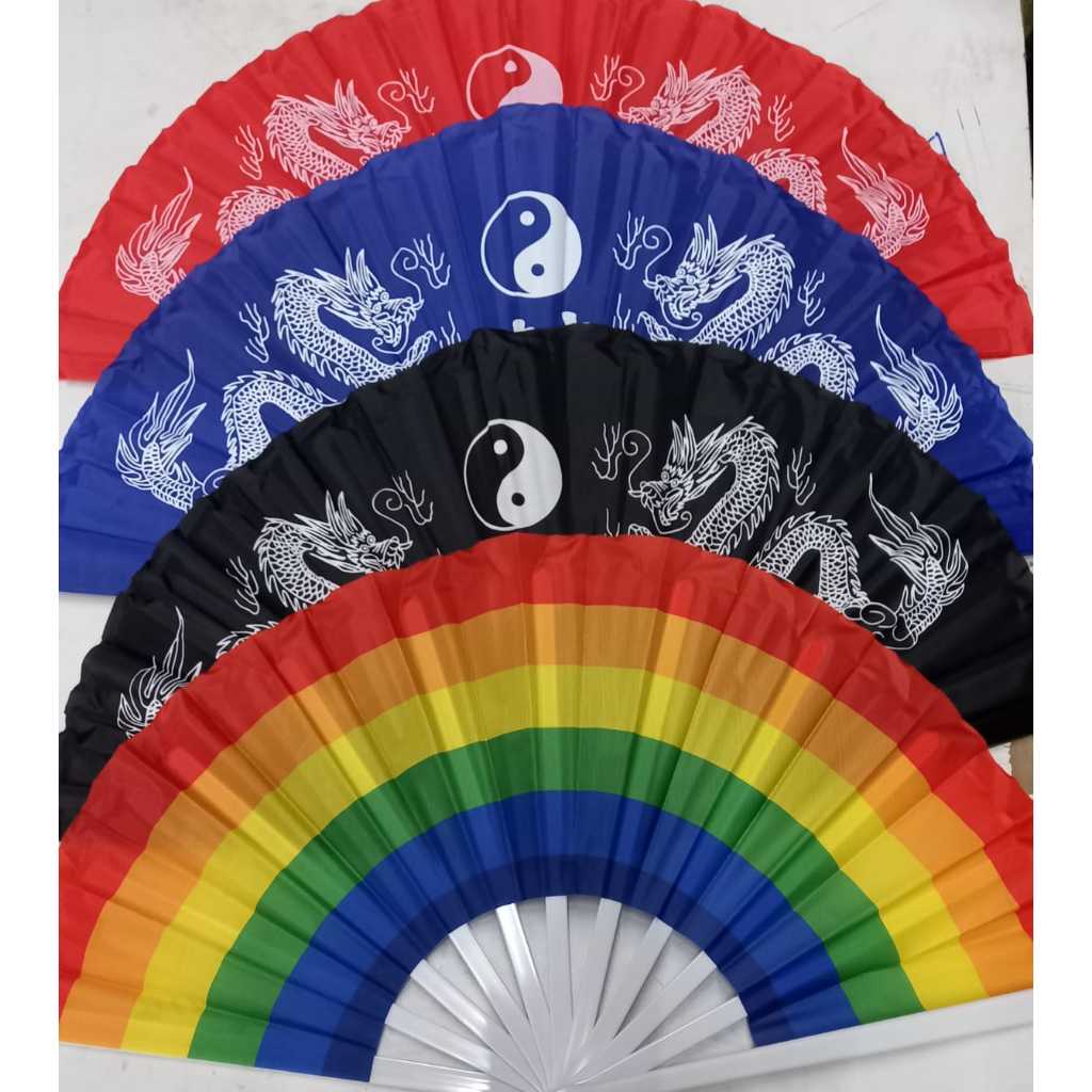 HYQ1934/HYQ1933 Leque Colorido Arco-íris Grande Para Festa Dança Carnaval Decoração