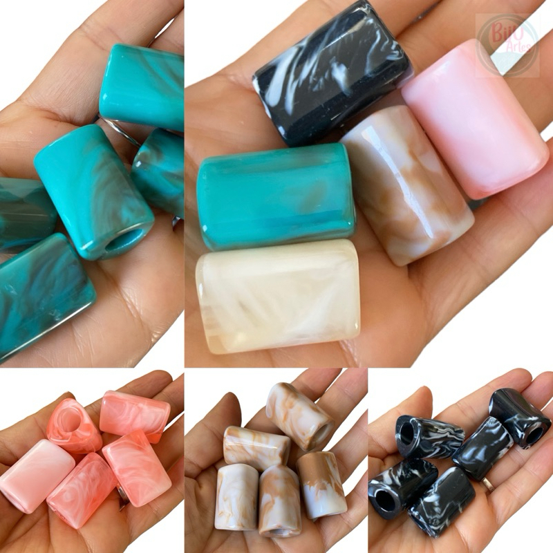 6pçs Entremeios grande  em acrílico para montagem de colares e outros acessórios em Oferta na Shopee