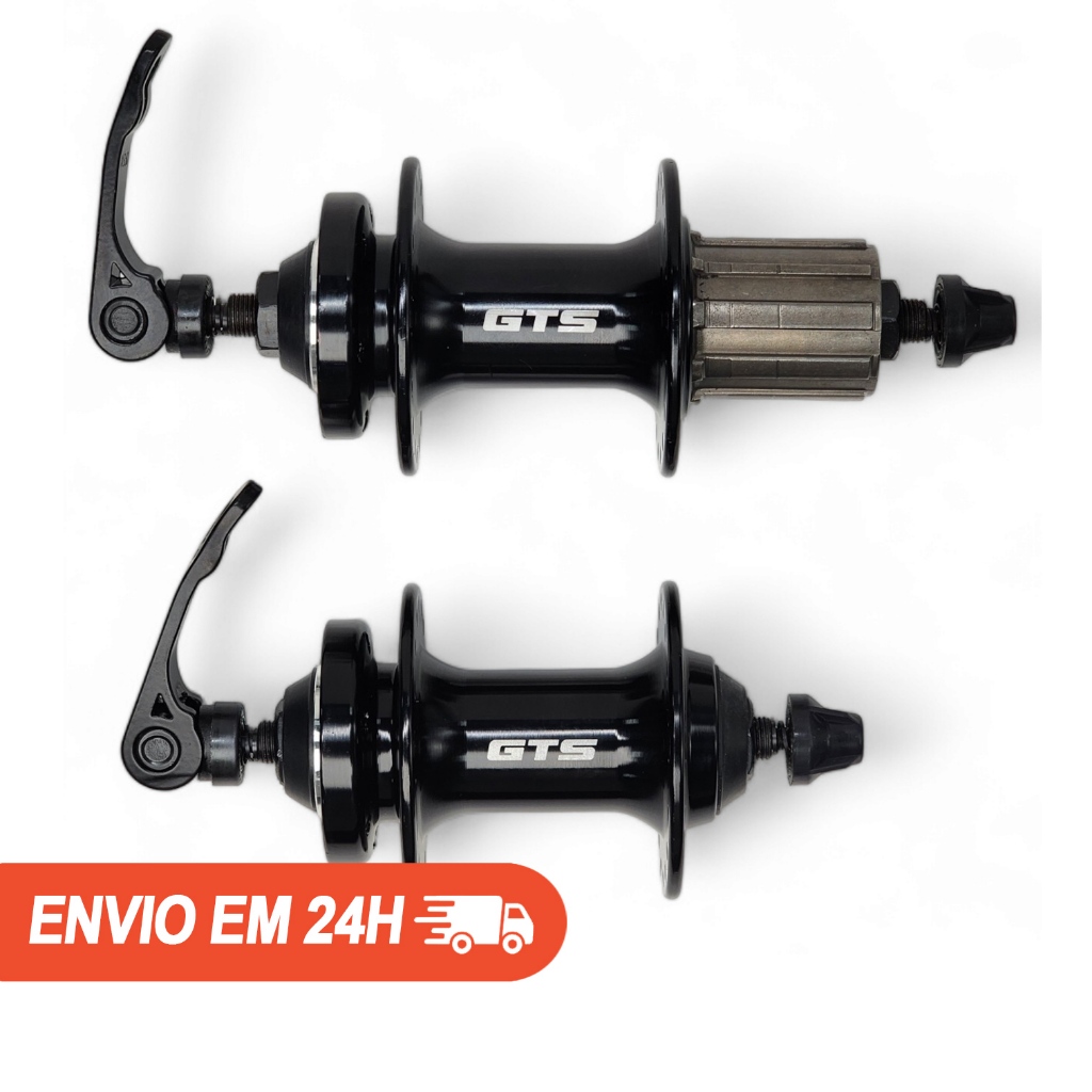 Par Cubo Cassete 36F K7 GTS Freio a Disco Alumínio 6 Furos C/ Blocagem Rolamentado Preto