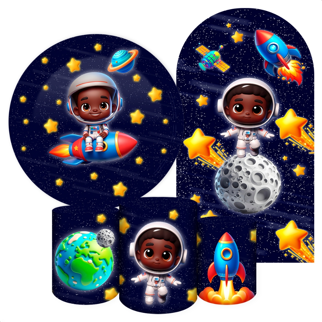 Capas Painéis de Festa Sublimados Vários Modelos Temas Astronauta em Oferta na Shopee
