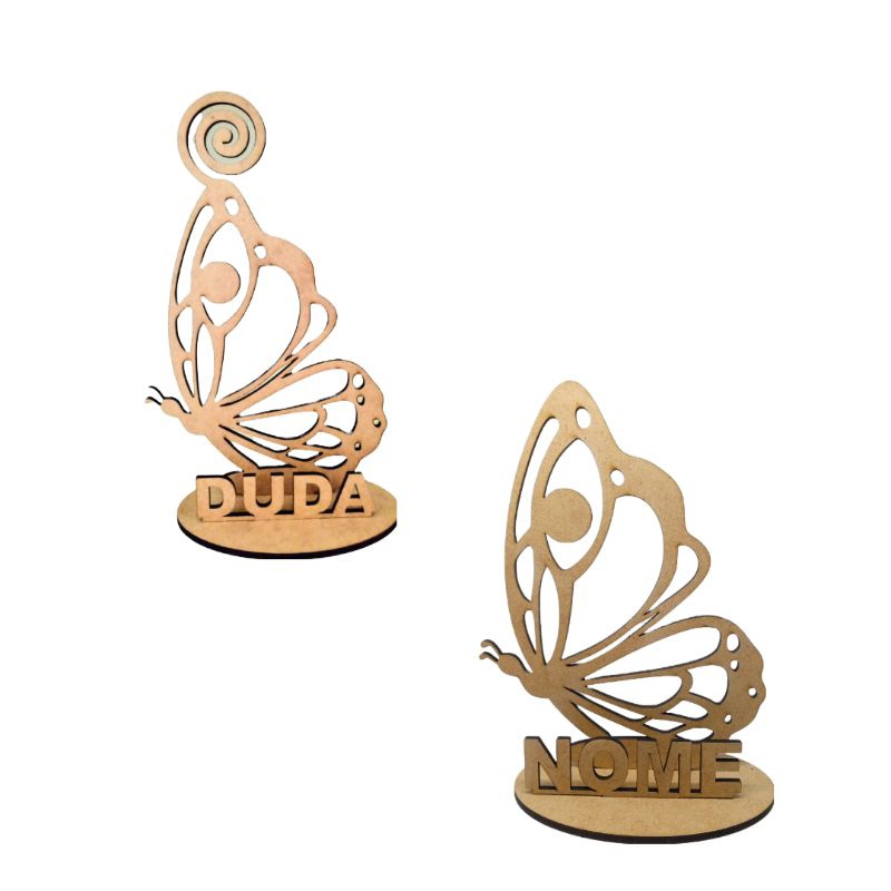 kit 10 Centro de Mesa Borboleta Personalizado c/Nome MDF alt 14cm