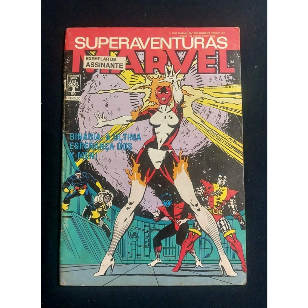 Revista em quadrinhos HQ Marvel Superaventuras Binaria X-Men n. 69 Abril Comics 1988