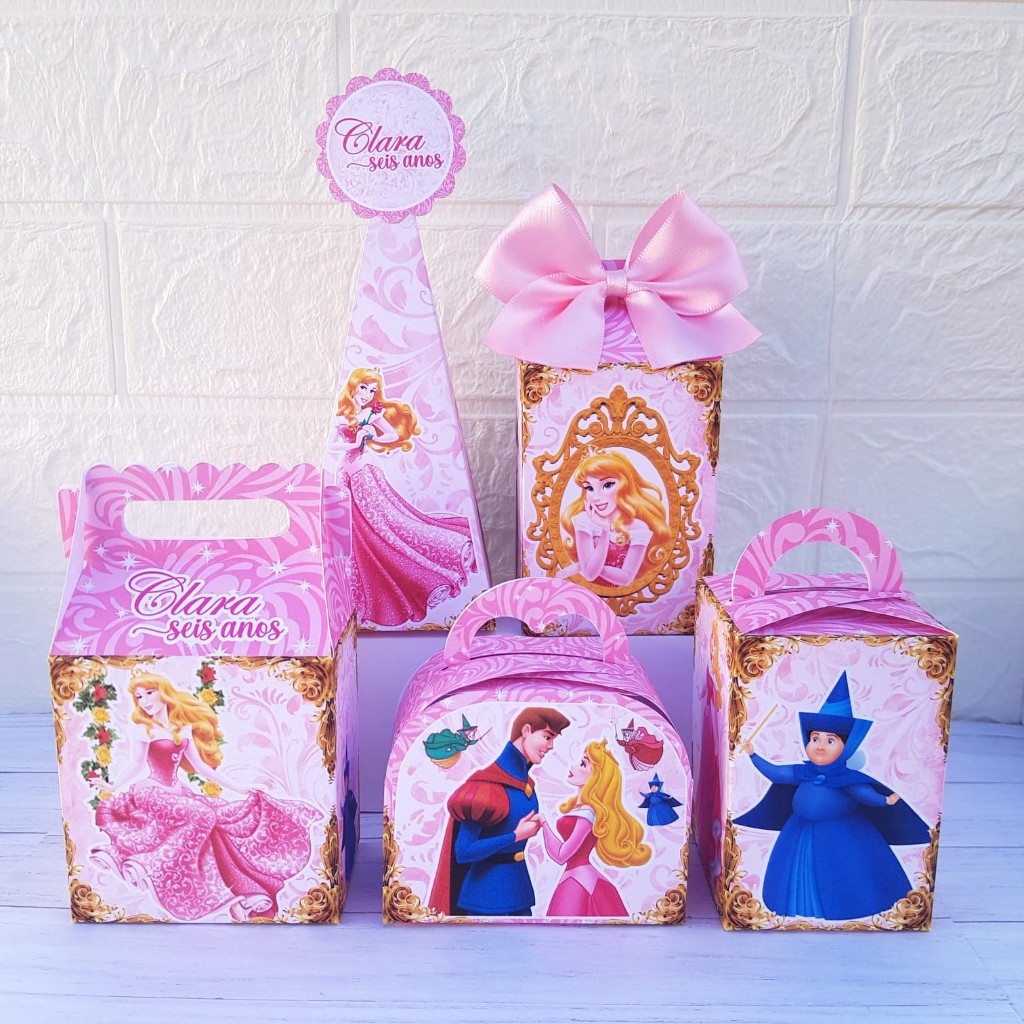 Kit Caixas Bela Adormecida Aurora Personalizado/Lembrancinha/Festa Infantil/Aniversário