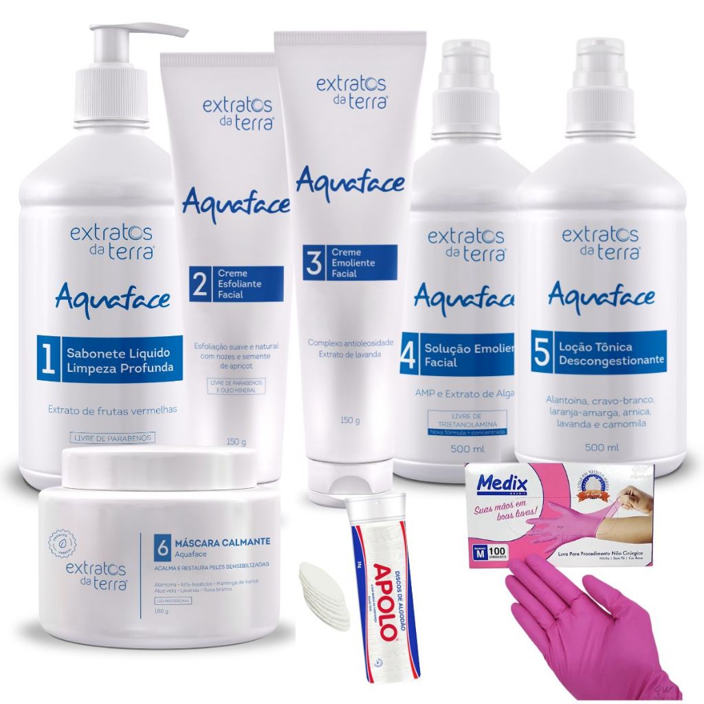Kit Limpeza De Pele Completo Extratos Da Terra + Luva