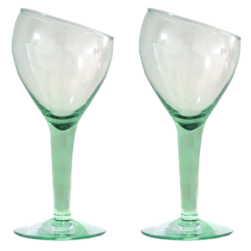 Kit 2 Taça Boca Torta Alta Vidro 0,9l Enfeite Decoração  Clássica Elegante Arranjos Drinks