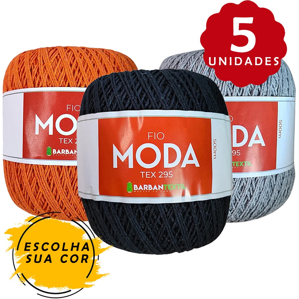 Kit 5 Unidades Linha Fio Moda Barbantextil (Mesma espessura Anne) n°2 - 500m Escolha Cores no Chat em Oferta na Shopee