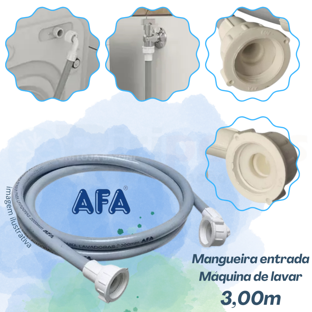 Mangueira Universal de Entrada para Máquina de lavar 3,00m AFA