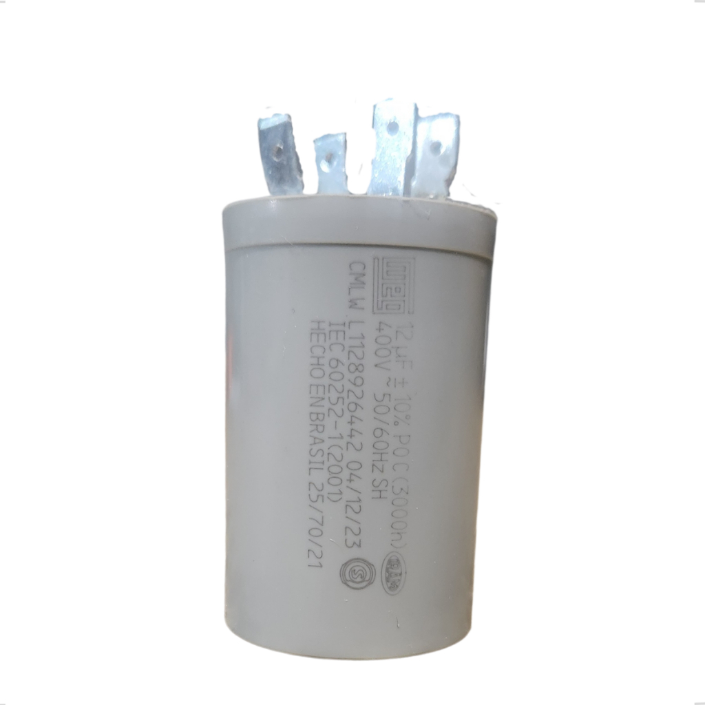 Capacitor Eletrico 12uf 400v +-10% 3000h WEG  Partida Máquina tanquinho Colormaq Turbo 12kg Original
