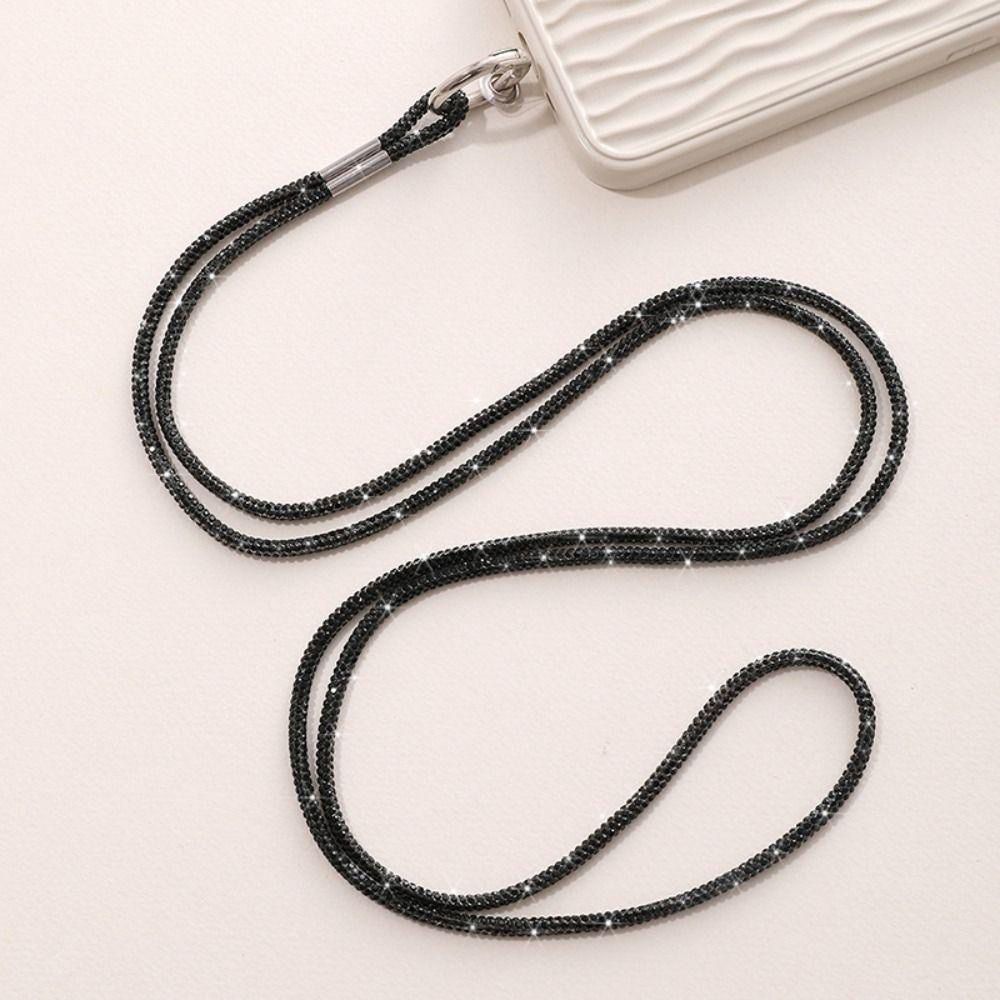 Cordão Correia Luxo Gliter Diamante Brilhante pra Capinha Celular Chaveiro AntiQueda Uso Transversal