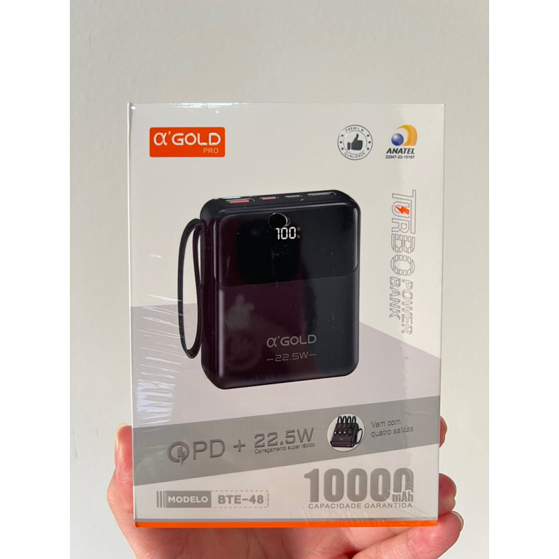 Bateria Portátil Turbo Carregador A Gold BTE --48 PowerBank 10000mah Fast Charge