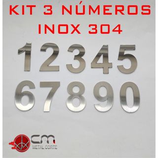 Kit 3 Números De Aço Inox Brilhante Corte A Laser 15cm em Oferta na Shopee