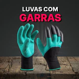 Luva com garras para cavar terra e plantar