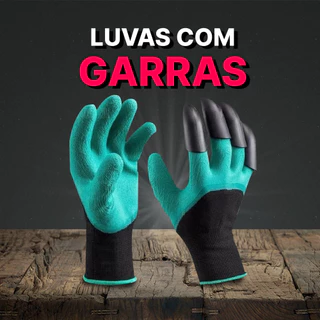 Luva com garras para cavar terra e plantar