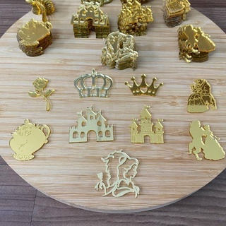 Aplique  a Bela e a Fera espelhado  festa de princesa em Oferta na Shopee