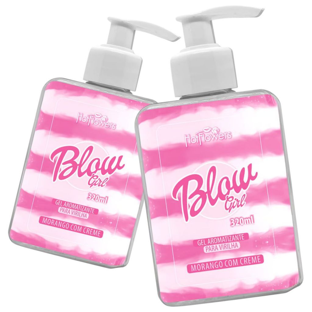 Blow Girl Gel Creme Hidratante Para Virilha Beijável Sabor Morango Com Creme Hot Flowers