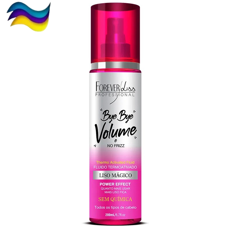 Bye Bye Volume e No Frizz Liso Mágico 200ml Forever Liss - Proteção Térmica Remove Pontas Duplas