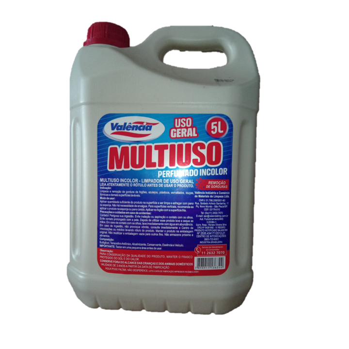 Multiuso Incolor Limpador de Uso Geral Valência 5 Litros