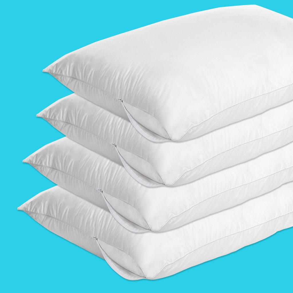 Kit Com 6 Fronhas Impermeável Anti - Ácaro Com Zíper Promoção Lançamento