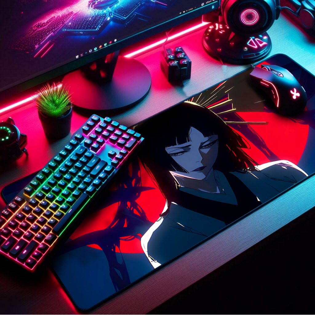 Mouse Pad Gamer Premium Extra Grande 120x60cm Borda Costurada Estampas Anime Ceifeiros