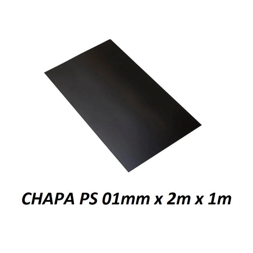 Chapa Placa Ps Poliestireno Colorido PRETO Acrílico 1mm X 1m X 2m  / Fotografia / Decoração / Comunicação Visual em Oferta na Shopee