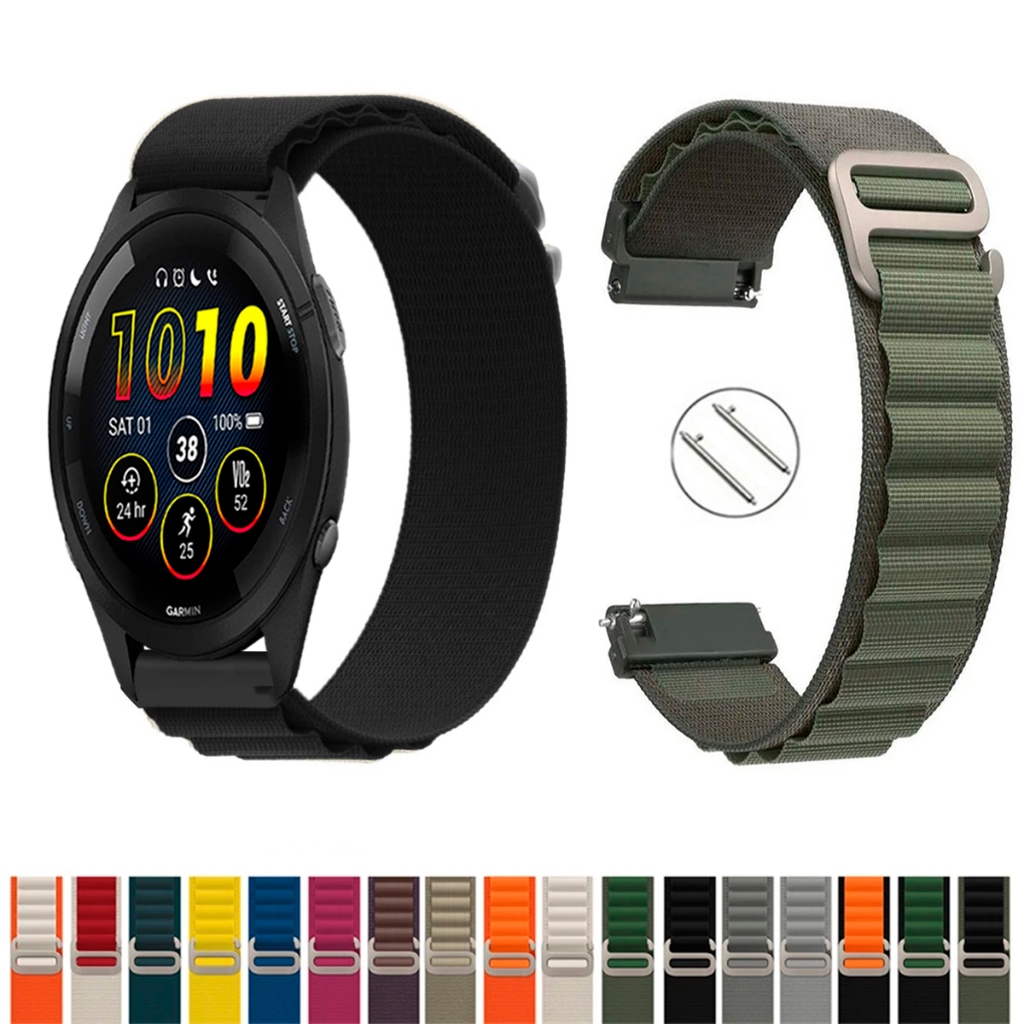 Pulseira 22mm De Nylon Alpinista para Garmin Forerunner 265 (46mm) Macia Leve compativel Smartwatch pinos Engate Rapido em Oferta na Shopee