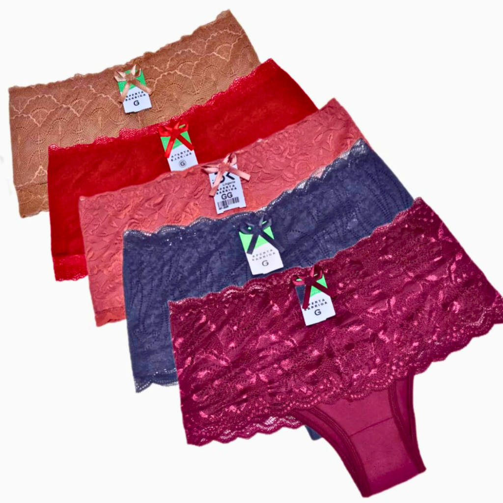 KIT Calcinha Modeladora cinta Aperta Barriga Algodão Cintura Alta Pós Parto lateral larga Plus Size