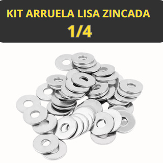 Arruela Lisa Zincada 1/4 Arruela  até 500 unidades em Oferta na Shopee