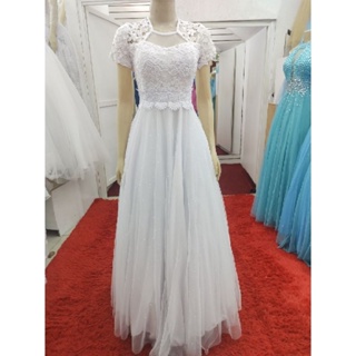 vestido de casamento minimalista civil e religioso renda com elastano e tule brilhoso em Oferta na Shopee