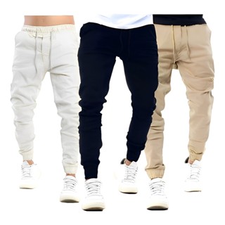 Calças Jogger Masculina com punho Linha Premium qualidade moda homem Estiloso em Oferta na Shopee