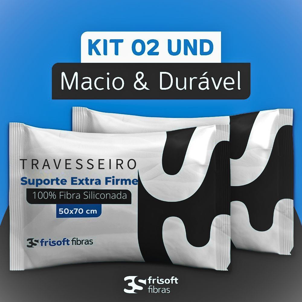 Kit 2 Travesseiros Alto percal Conforto Extra Firme  50x70 Fibra Siliconada - A Melhor Qualidade Disponível na Shopee em Oferta na Shopee