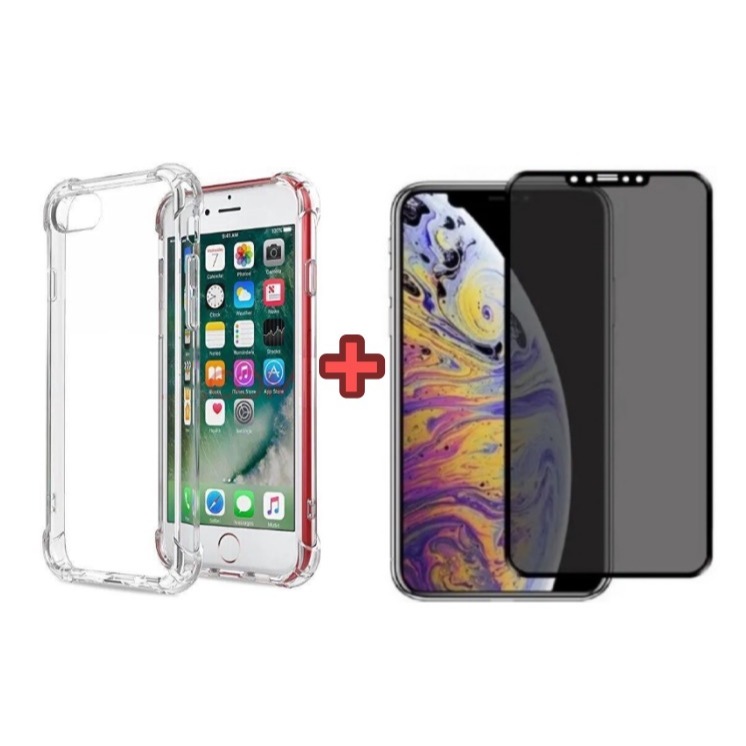 Kit 2em1 Para iPhone 6 / 6s / 7 / 8 /6S PLUS /7 PLUS /8 PLUS - Capinha Anti-Impacto + Película De 3D