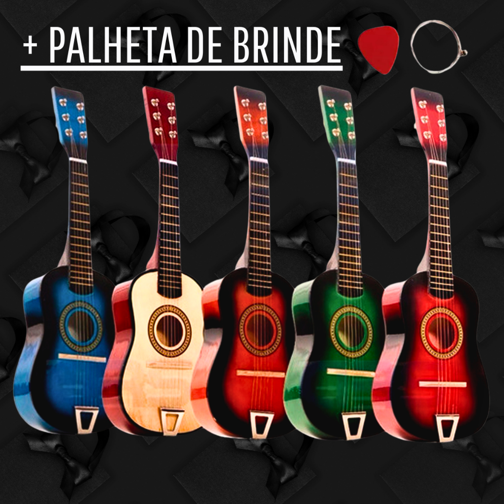 Imagem Mini Violão Infantil Palheta Semi Profissional Crianças Corda Em Aço Acústico Real Verdadeiro