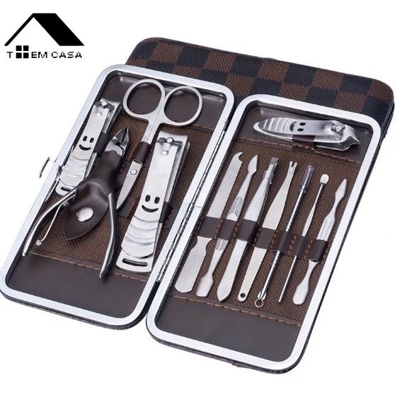 Kit Cortador De Unha Manicure Portatil Estojo Pinca Tesoura