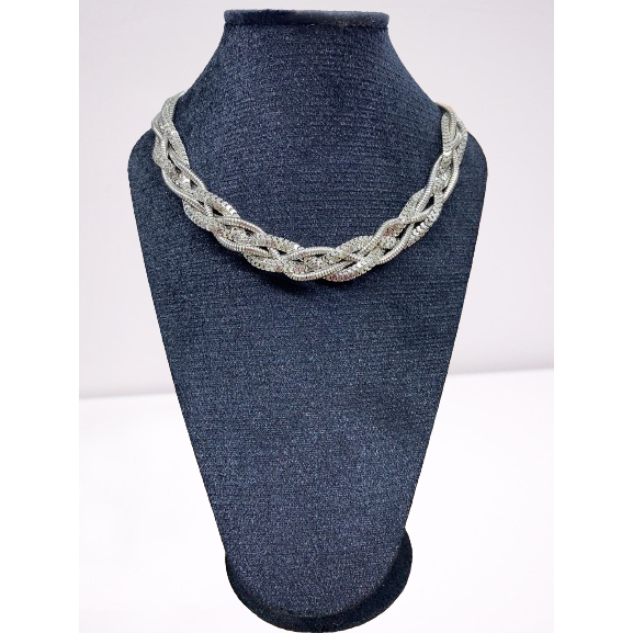 Colar com quatro correntes Colar Cobra com Correntes Trançadas modelo escamas  Hip-Hop Trendy Chain Fashion  Feminino Masculino promoção