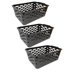 Kit 3 Cestos Organizador Versátil Grande 37x26x13,5 Cm