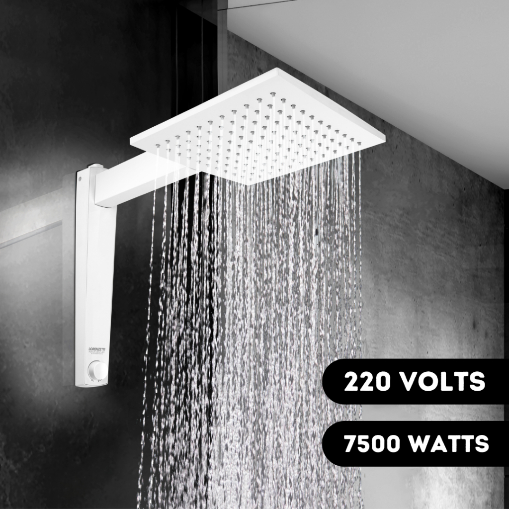 Chuveiro Ducha Acqua Century Eletrônico Branco Quadrado 220v 7500w Lorenzetti Moderno Luxo
