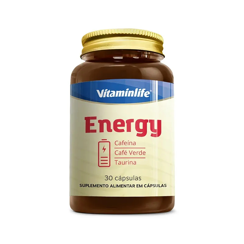 Energy - Cafeína, Café Verde e Taurina - 30 cápsulas – Vitaminlife