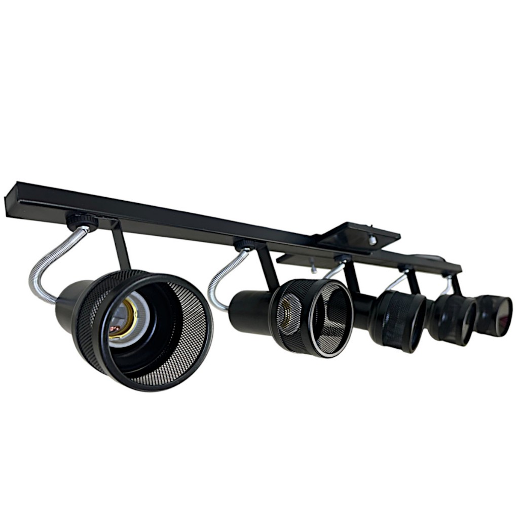 Luminaria Spot Trilho com 5 lampâdas Direcionavel Alumínio Bocal E27 Porcelana 110/220 Volts em Oferta na Shopee