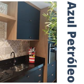 Adesivo Lavável Azul Petróleo Vinílico Para Móveis - 1m X 61 em Oferta na Shopee